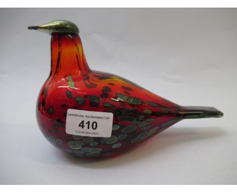 Ittalia ruby glass figure of a bird by Oiva ToikkaIn good condition, no damages 