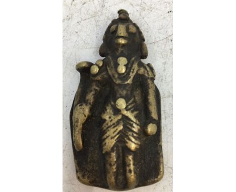 A small Indian bronze figure of a deity. H:3.2cm