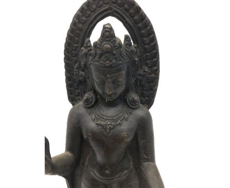 A Sino-Tibetan bronze figure of a deity. H:14.5cm