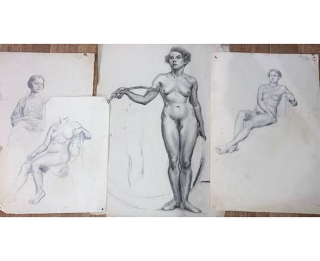 Ernest Proctor 1885-1935&nbsp; Modern British interest a large signed pencil sketch female nude and similar&nbsp;