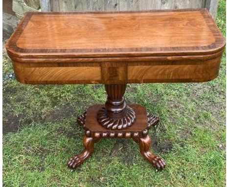 A William IV mahogany card table&nbsp;