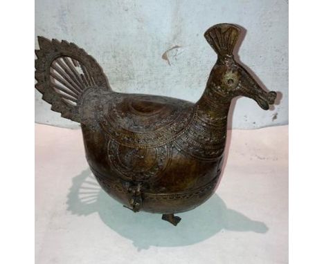 An early 20th cent Indian bronze bird box&nbsp;