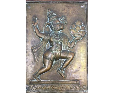 An Indian bronze bronze plaque. 21.3 x15cm