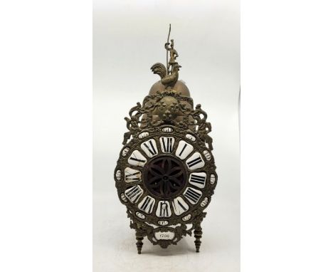 A French mid 18th century style Lantern clock,&nbsp;bell strike, movement stamped "A:Lemaire, R.V.Dutemplc.121, Paris", havin