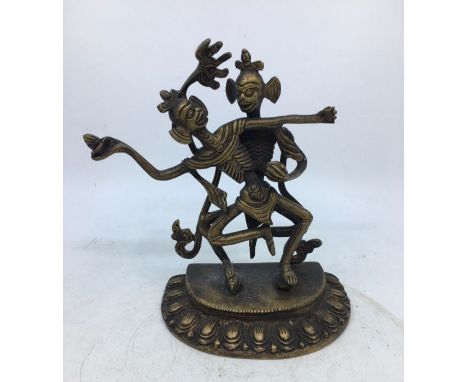An Indian bronze figure of deities. H:17cm