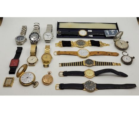 A collection of watches, to include: A gentleman's stainless steel chronograph bracelet watches by Calvin Klein (in working o