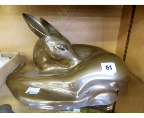A cold cast bronze fawn sculptureentitled 'The Fawn' by Richard Fisher, produced by Heredities Ltd, limited edition of 300 pi