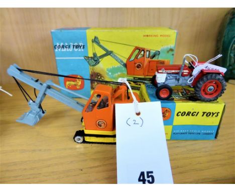 A Corgi 66 Massey Ferguson tractor & Corgi 1128 Priestman 'Cub' Shovel. In original boxes