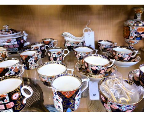 Qty of 19th century Crown Derby, pair of vases a/f, seven cups, three saucers, twelve coffee cans, teapot & stand, bowls, mil