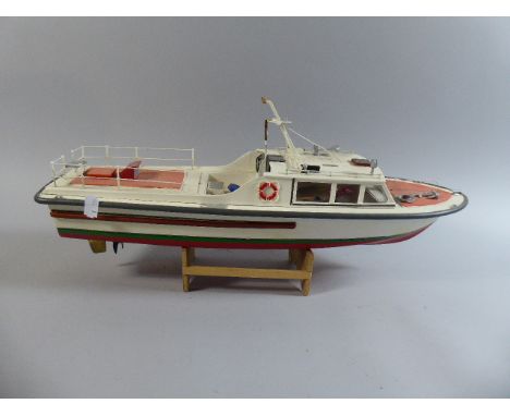 A Model Motorboat with Engine and Radio Controls, Missing Hand Set, 53cm Long