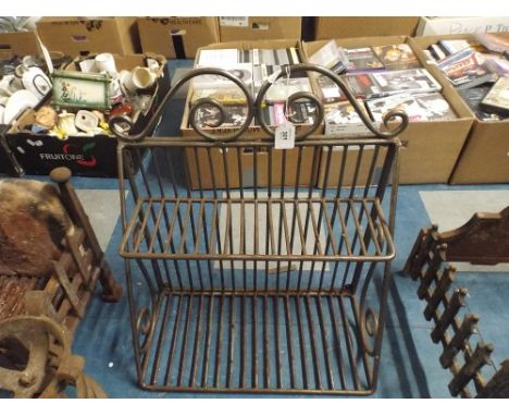 A Wrought Steel Waterfall Shelf Unit, 48cm Wide