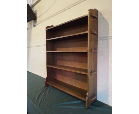 An Edwardian Oak Five Shelf Open Bookcase, 100cm Wide