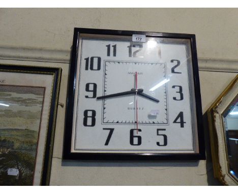 A Vintage Style Square Wall Clock with Battery Movement, 35cm Square 