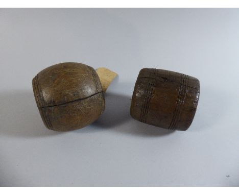 Two 19th Century Carved Wooden Horse Harness Chain Protectors 