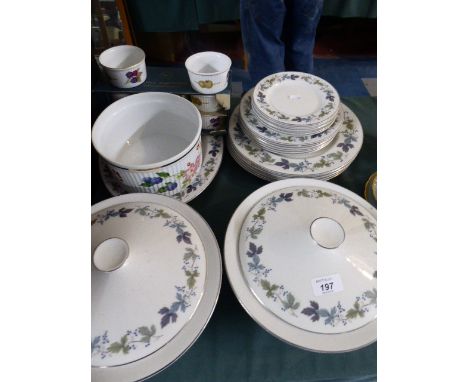A Collection of Royal Doulton Burgundy Pattern Dinner Wares to Include Six Dinner Small and Side Plates, Two Lidded Tureens, 