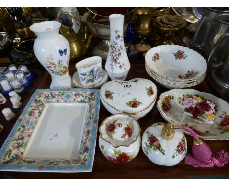 A Tray of Ceramics to Include Royal Albert Old Country Rose, Royal Worcester etc
