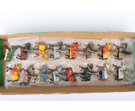 Collection of hollow cast Knights, Robin Hood and Medieval figures, including fourteen Timpo  mounted Knights, Knights by Che