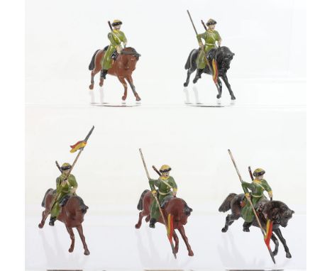 Britains set 136, Russian Cossacks with Officer, FIRST VERSION dated 16.1.1904, early light green Officer (Condition Good) 19