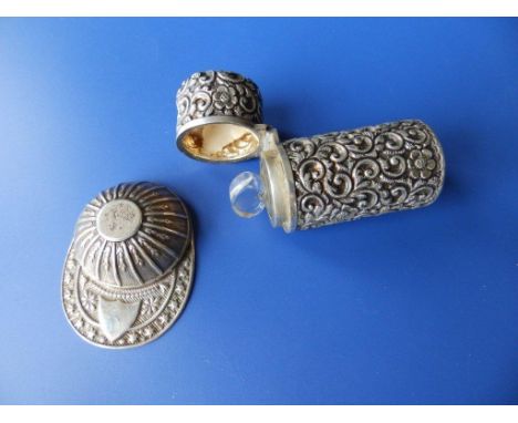 A silver scent bottle -Chester 1896 and a Sheffield silver jockey's cap caddy spoon &ndash; From the Stan Gill Collection (2)