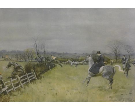 After Lionel Edwards. Steeplechase, print, 34cm x 50cm (AF).