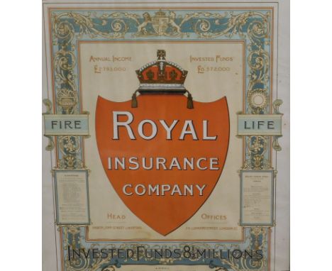 After Clark. Royal Insurance Company Annual Income and Investment Funds Poster, print, 76cm x 53cm.