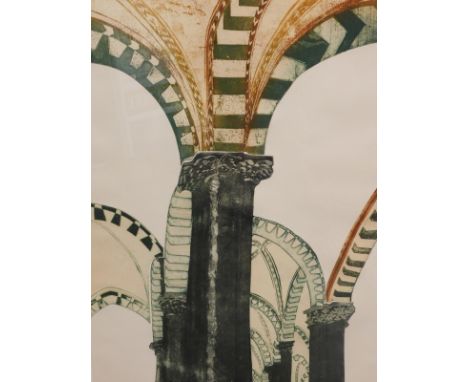 Alison Neville (b.1945). Santa Maria Novella, artist signed, limited edition etching, 22/100, 79cm x 62cm.