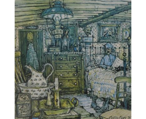 Colin Carr (1929-2002). Sunday morning, artist signed limited edition print, 58/100, 17cm x 16cm.