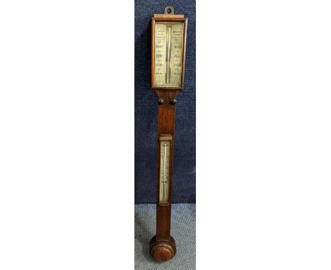 A Regency rosewood stick barometer by Robson, Newcastle on Tyne, 92cm Location: 