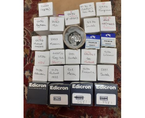 Mixed radio valves to include Marconi DH63, Mullard Amerty 6K7G and Edicron electronic tubes. 