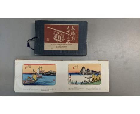 A miniature edition wood block print booklet entitled 'The Fifty Three Stages of Tokaido' by HiroshigeLocation: 