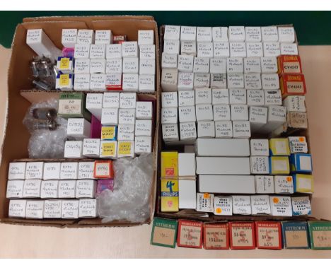 A quantity of 1950's-1970's vintage radio valves to include 1958-1964 Mullard EF86 valves, 1958-1965 Mullard ECC83 valves, 19