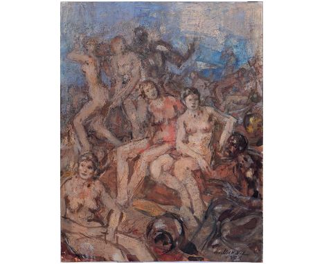 Soviet Russian School, 20th century - An Assembly of Nudes, indistinctly signed and dated '78 in pencil, further inscribed to