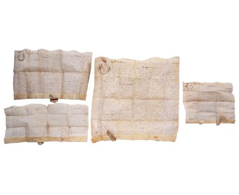 Stuart England. Four 17th c English legal manuscripts, all in manuscript on vellum or parchment,&nbsp;three from the reign of