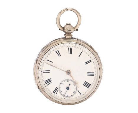 A Victorian silver lever watch, Thomas Allcock, Sandbach, No 7125, with chain fusée movement, in engine turned case with mill