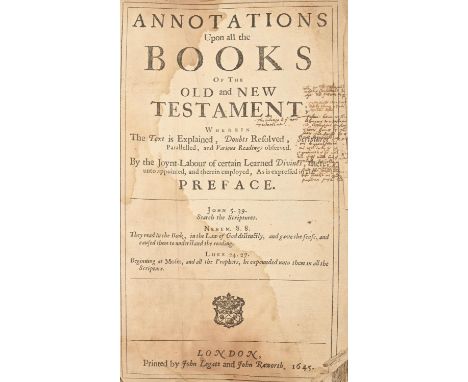 Bible and Biblical&nbsp;Criticism; Extensively Annotated and Interleaved by an East Anglian Cleric in the Late 17th/Early 18t