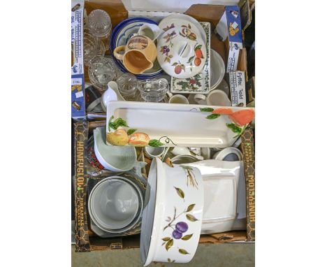 Miscellaneous cut glass and ceramics, 20th c, to include Royal Worcester Evesham dinnerware