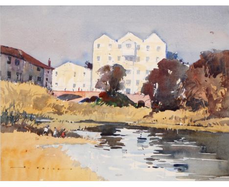 Stan Price (1919-2001) - Buxton Mill Norfolk, signed, watercolour, 33 x 43cm and&nbsp;Richard Robjent (1937- ) - Woodcock, re