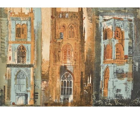 John Piper CH (1903-1992) - Three Somerset Towers II (L.107), lithograph on Barcham Green, 1958, signed by the artist in penc