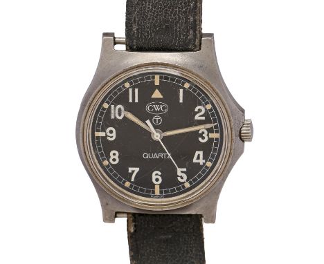 A CWC British Army issue stainless steel wristwatch,&nbsp;quartz movement, 35 x 36mm Important Notice: Mellors &amp; Kirk mak