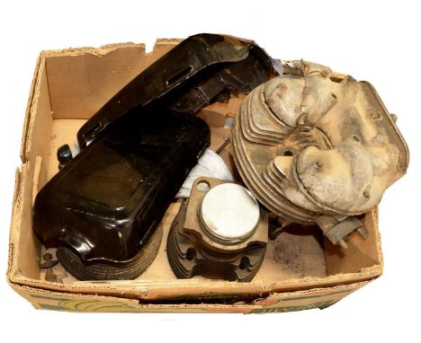 Matchless 500cc engine, OHV, top end, cylinder head, pushrods and barrel, with complete, new and correct HEPLEX piston Spare 