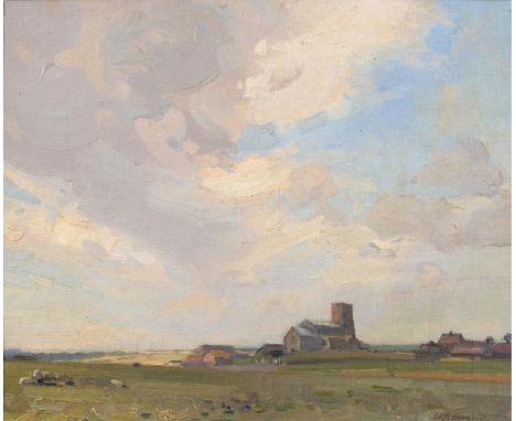 Circle of Sir John Alfred Arnesby Brown – Landscape, indistinctly signed, oil on canvas laid on board, 28 x 34cm In good enti