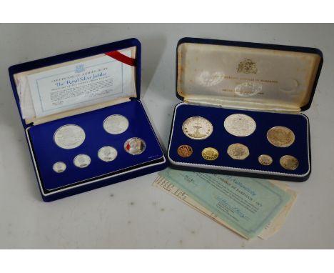 The Royal Silver Jubilee coinage of the British Virgin Islands 1977 silver proof 6-coin set; together with 1973 First Coinage