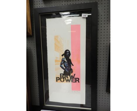 A framed and glazed limited edition colour print of Iggy Pop entitled 'Raw Power', numbered 8/12, signed and dated