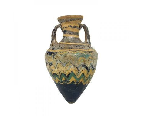 Amphoriscus. Ancient Greece, 6th-4th century BC.Moulded glass.In good condition.Provenance: Private collection R. G. Lleida (