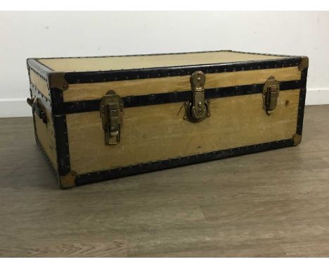 VINTAGE TRAVEL TRUNK, AND ANOTHER  one metal and wood boundQty: 2