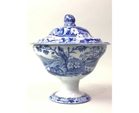 GROUP OF BLUE AND WHITE CERAMICS, comprising chargers, plates, dishes and a vase, mostly Wedgwood and Spode