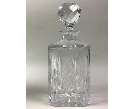 EDINBURGH CRYSTAL DECANTER, WITH FURTHER ITEMS  comprising a cased set of six port glasses, a Royal Doulton plate and silver 