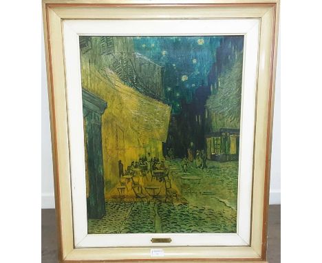 VINCENT VAN GOUGH PRINT, STREET SCENE oleographframed71cm x 59cm overall