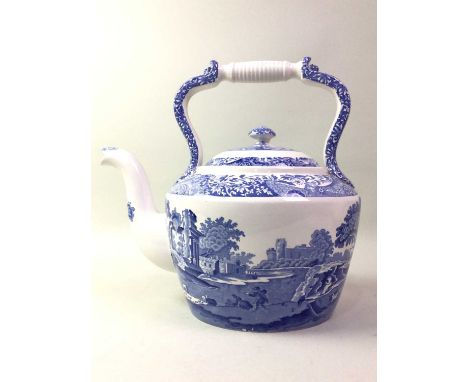 SPODE TEAPOT OF LARGE PROPORTIONS, AND OTHER CERAMICS  including a group of jugs and ewers from various makers
