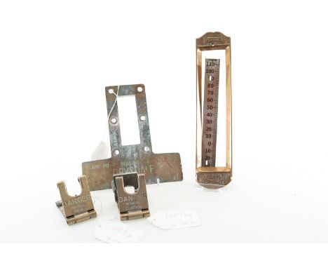 SUBMARINE THERMOMETER, WEKSLER believed to be from the Argentine submarine Santa Fe, also two brass hinges from the same orig